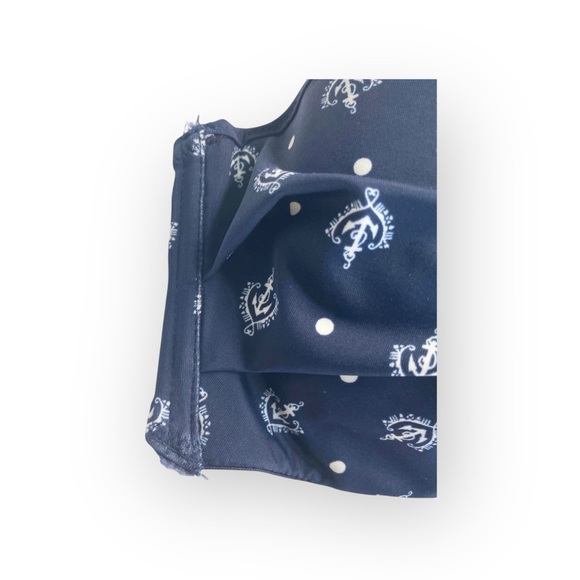 Timeout ᯾ Nautical Print Bandeau Bikini Top ᯾ Navy White Anchors + Stripes ᯾ L - Picture 7 of 16